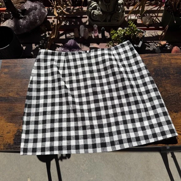 WAYF Black and White Checkered Mini Skirt - Picture 4 of 4